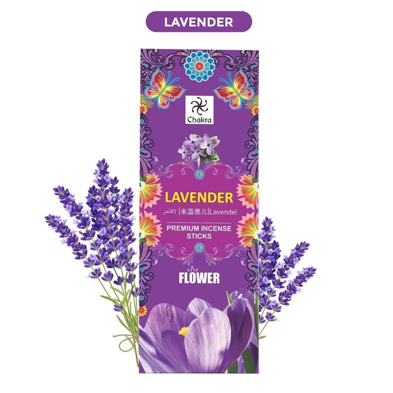 Chakra Lavender Incense Sticks â€“ Pack of 6 (120 Sticks Total) | Natural Hand-Rolled Aromatherapy Sticks for Relaxation, Meditation & Air Purifying - Image 2